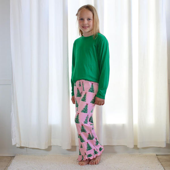 Royal Standard Girls Noelle Tree Ruffle Sleep Pants