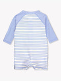 Periwinkle Blue & Windsurfer Stripe Long Sleeve One Piece Rash Guard