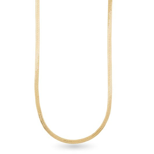Gold Herringbone Chain Necklace