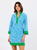 Mary Square Meadow Line Blue- Brenda Dress