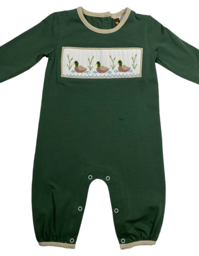 Mallard Duck Smocked Boy Romper