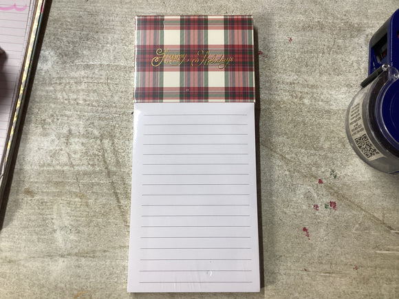 Mary Square Happy Holidays Magnetic Notepad