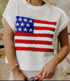 Flag knit sweater