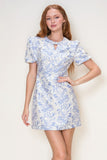 Blue floral mini dress