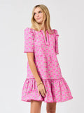 Mary square deco Lillies fushia Adeline dress