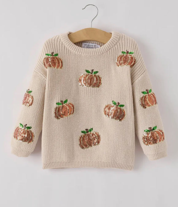 Pumpkin Sequin Sweater