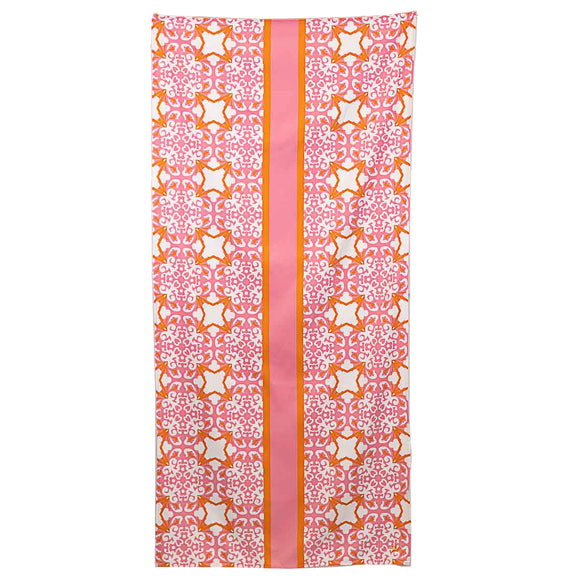 Palace Tile Beach Towel In Pink/Orange