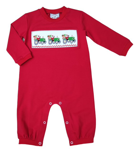 Christmas Tractor Boys Romper