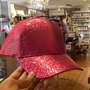 Hot pink sparkle hat