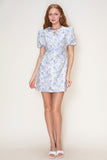 Blue floral mini dress