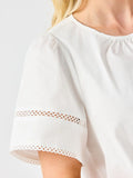 Mary Square Tabby Top white