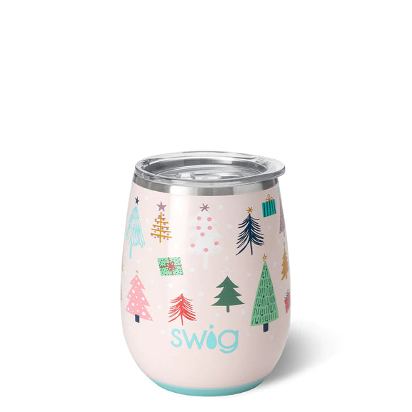 Swig pink Christmas tree wine cup