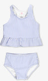 Periwinkle seersucker tankini