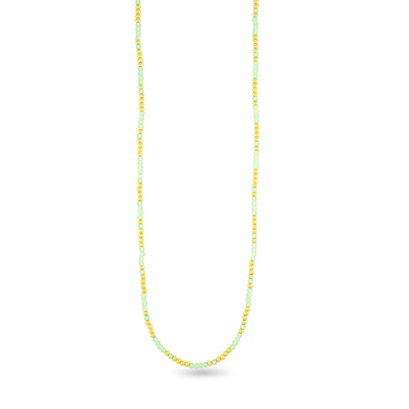 Gold and Green Beaded Necklace