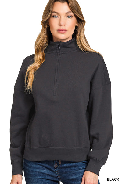 Fleece half-zip sweatshirt