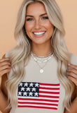 Americana USA flag knit sweater vest