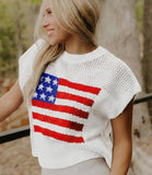 Flag knit sweater