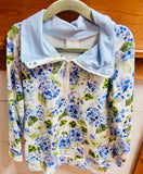 Girls blue hydrangea skort set