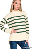 Striped Mock Neck Sweater