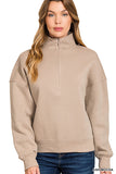 Fleece half-zip sweatshirt