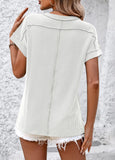 White backstitch ribbed top