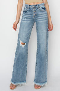 Risen wide leg jeans