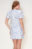 Blue floral mini dress