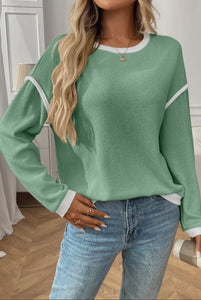 Green knit top