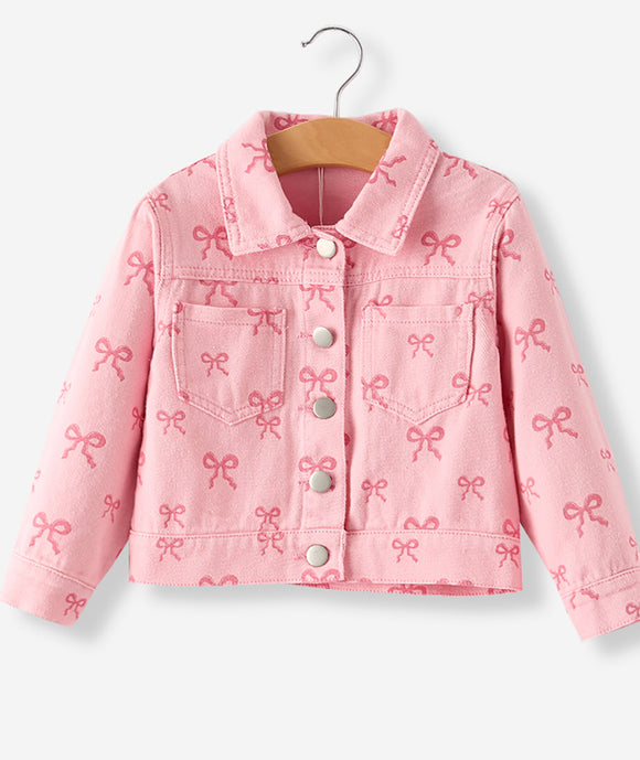Girls pink bow jackets