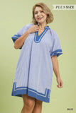 Simply Blue Stripe Plus Dress