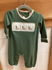 Mallard duck smocked boy romper/3m-Darby