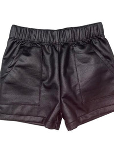 Faux leather shorts black
