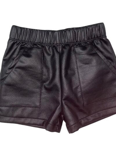 Faux leather shorts black