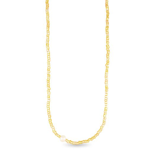 Gold Bead with Pearl Necklace