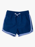 Navy dolphin hem swim trunks