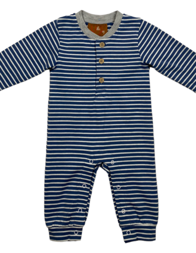 Easton Romper–Blue/Grey