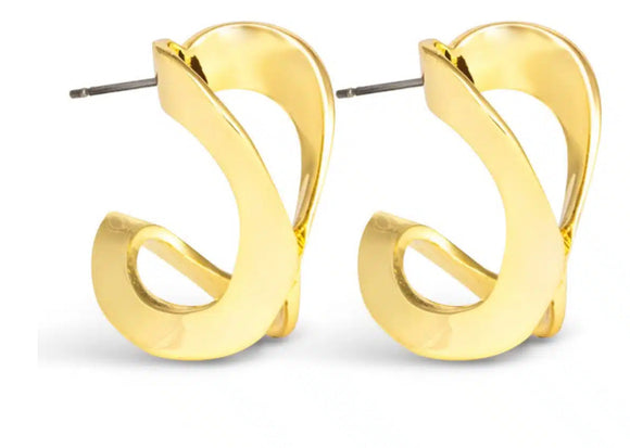 Gold Taylor Polished Folded Hoop