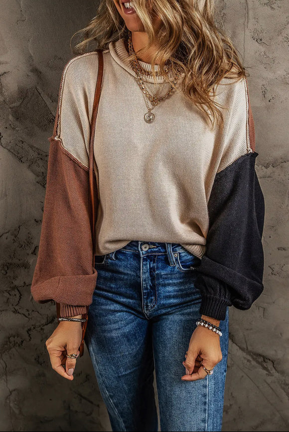 Coffee Colorblock Sweater