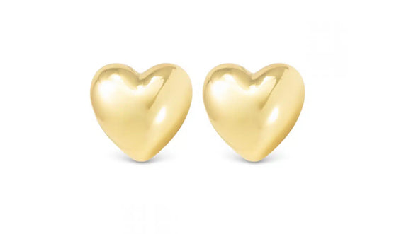 Gold Ella Polished Heart Stud