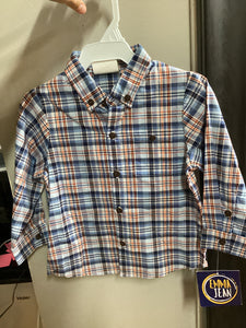 Boys blue plaid shirt