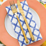 Hester and cook 16 paper guest napkins blue lattice