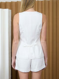 Linen button down vest