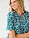 Mary Square Sunshower Flora- Ocean Adeline Top