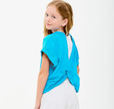 Girls open back top