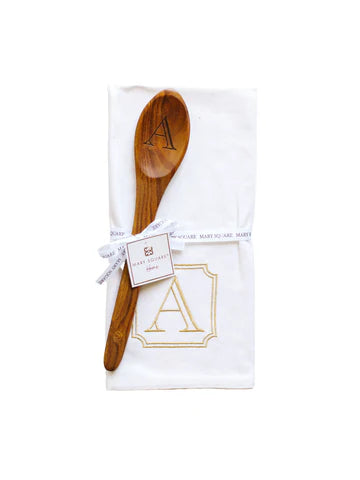 Mary square “R” tea towel - Brittney