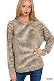 Curved Hem Two-Toned Sweater