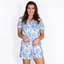 Hydrangea pajama shorts XS-alli