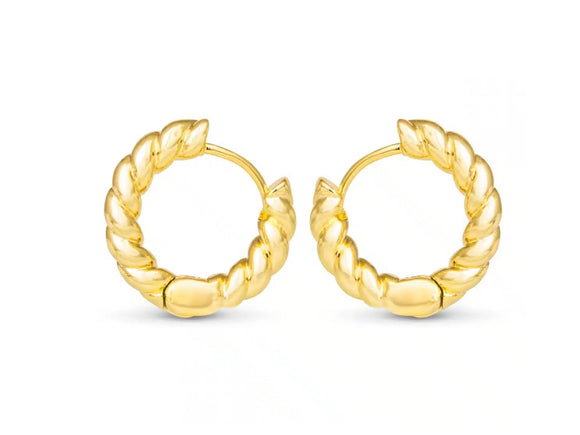 Gold Clara Mini Polished Rope Hoop
