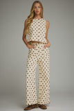 Entro Polka Dot Cream/Brown Pants