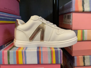 Mia Alta gold and white sneakers